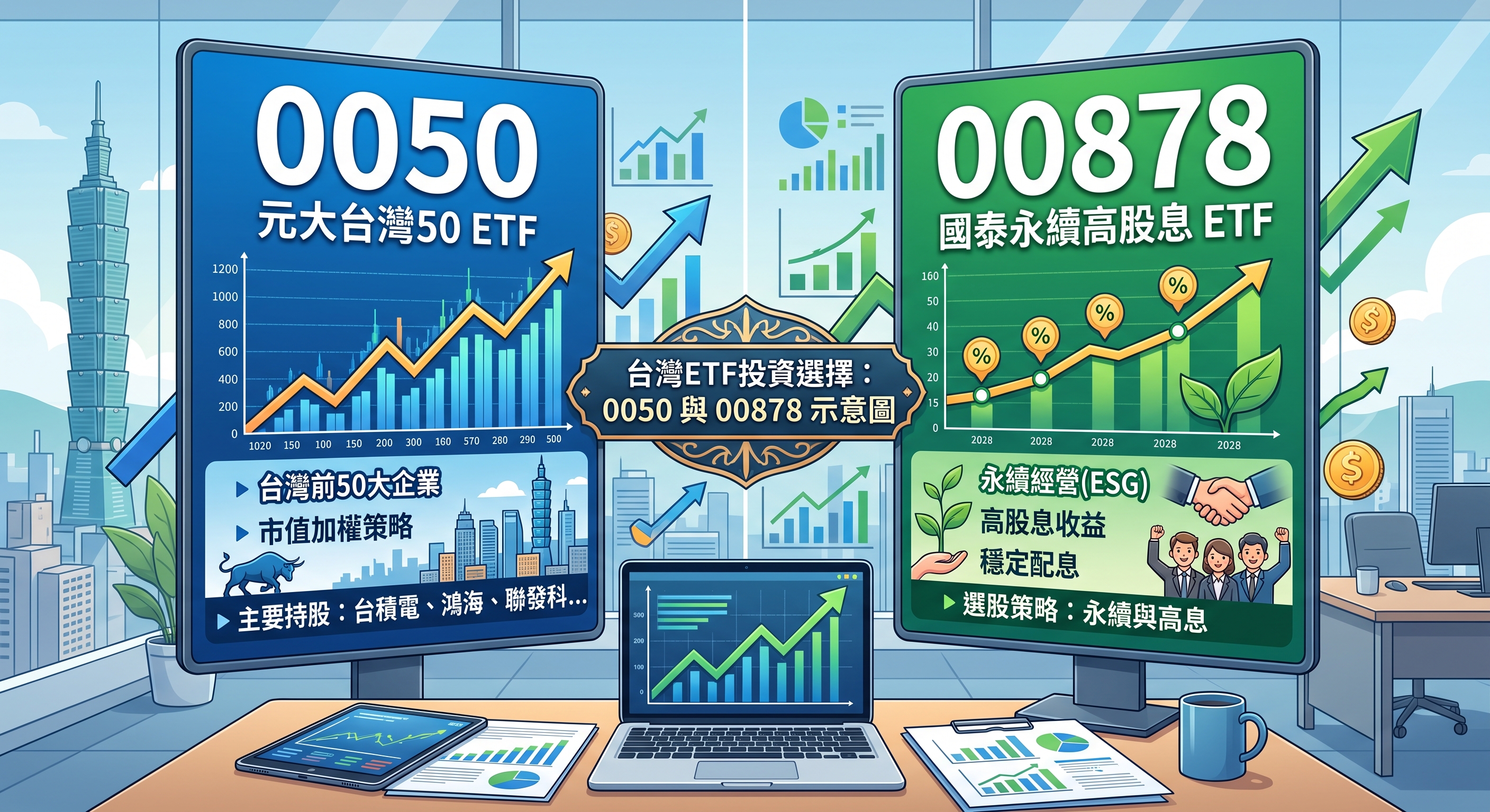 00878 與 0050 績效比較：為什麼高股息報酬率慘輸 3 倍？